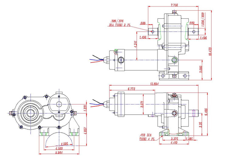 Micro pivot Center-drive gear motor and gearbox