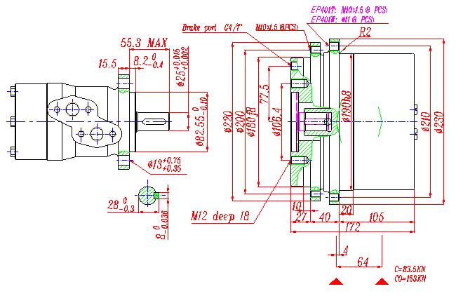 Ep401t1履带驱动器，701c1, ep401w1绞车驱动器