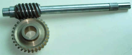 The lawn mower worm gear and worm